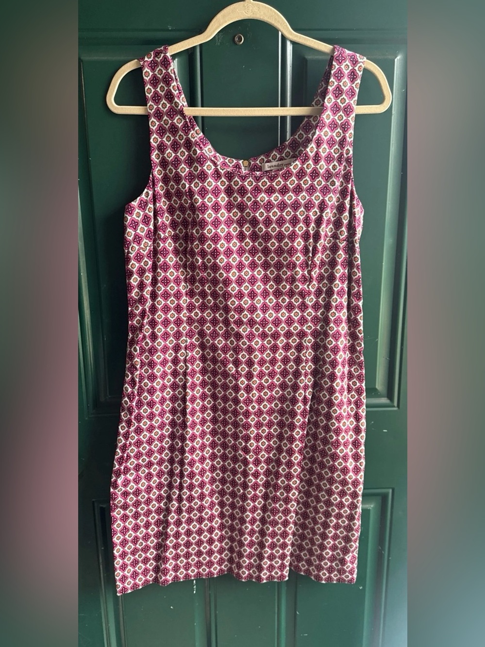 Laundry by Design Pink and White Sleeveless Printed Shift Dress